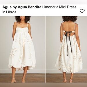 Agua by Agua Bendita Limonaria Libros Embellished Linen Midi Dress